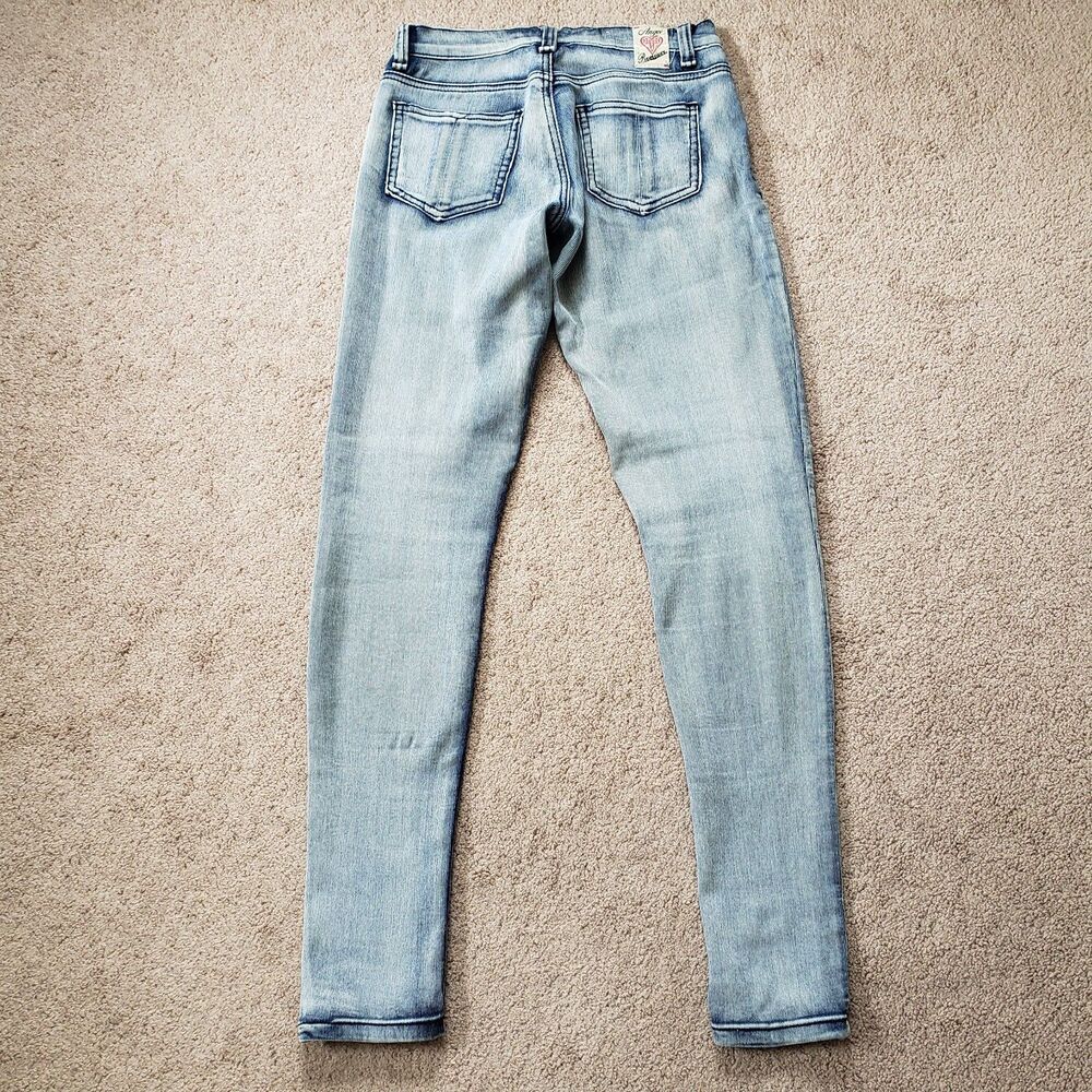 Vintage Y2k Angel Premium Pinstripe Wash Stretch Leggings Jeans Size 1